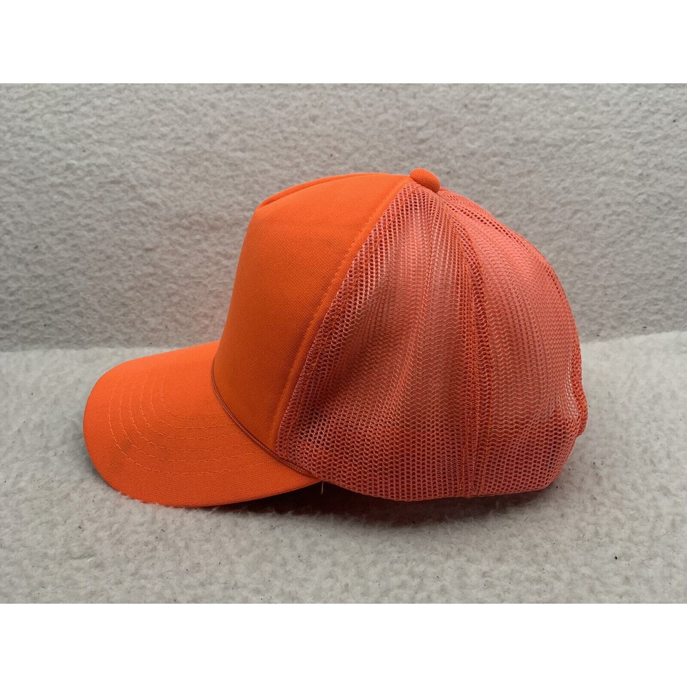 VTG Youngan Blank Snapback Trucker Hat Orange High-Vis Hunting Foam Trucker Rope - Picture 3 of 9